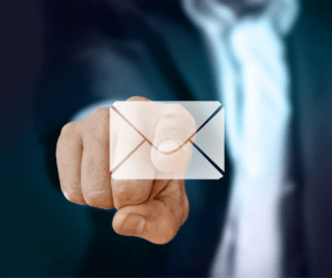 Finger Poining at Email Icon