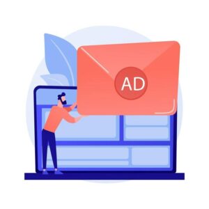 animated man holding a large envelope with the word AD on it