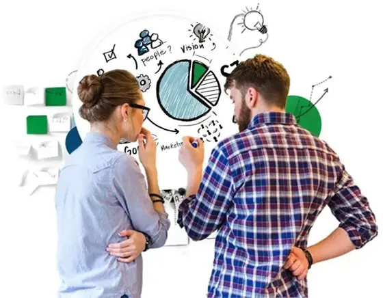 WSI Smart Marketing team strategizing – working together to create impactful digital marketing strategies for clients.