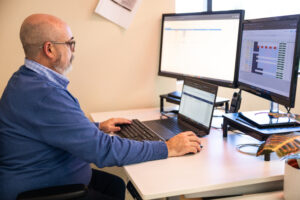 marketing strategist working at desk