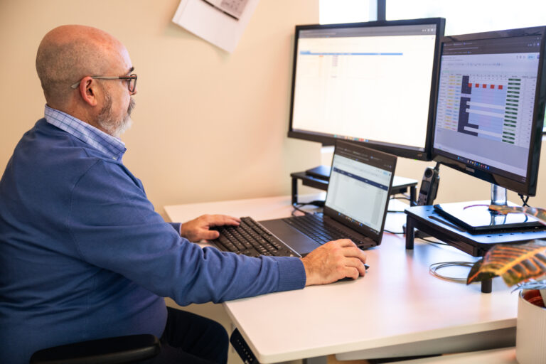 marketing strategist working at desk
